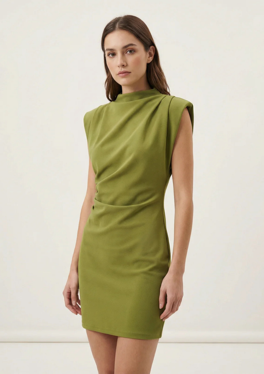 Lucía – Vestido Mini Estructurado con Hombreras