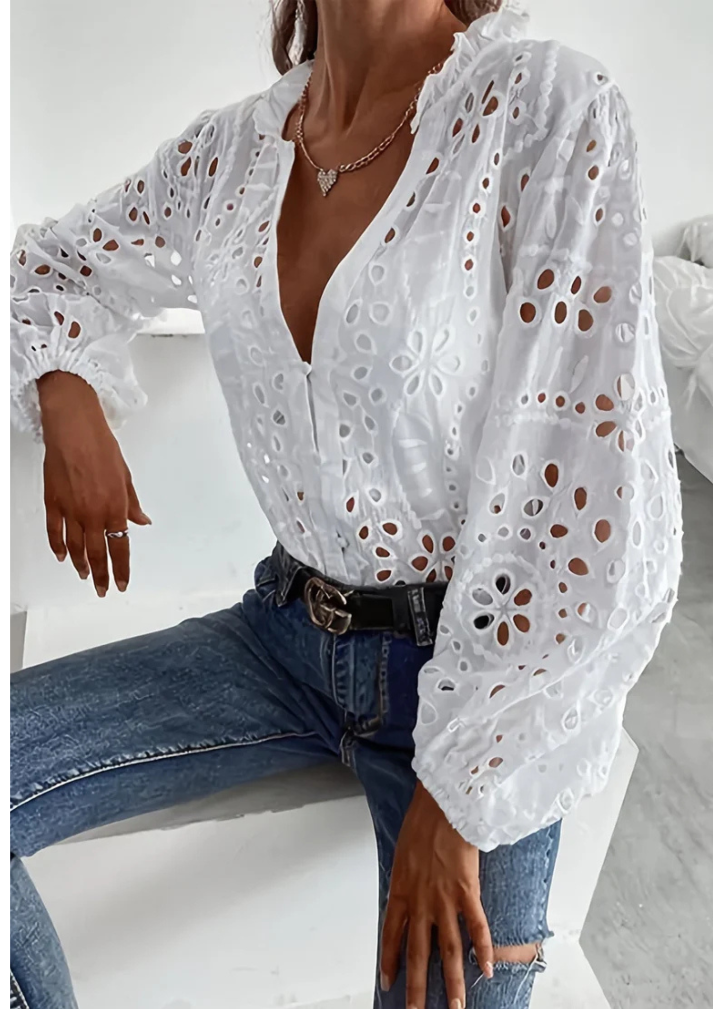 Martina - Blusa calada romántica