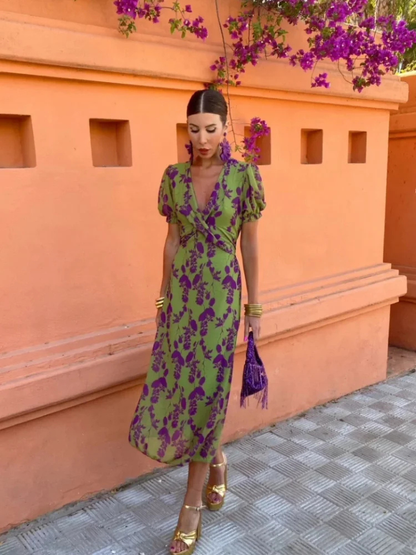 💜Valeria - Exquisito verde floral.