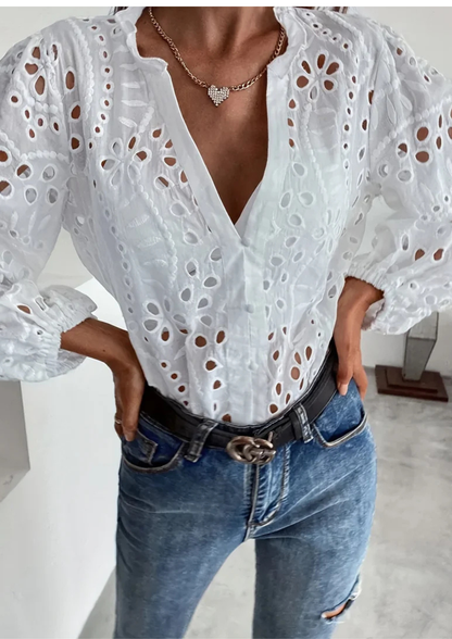 Martina - Blusa calada romántica