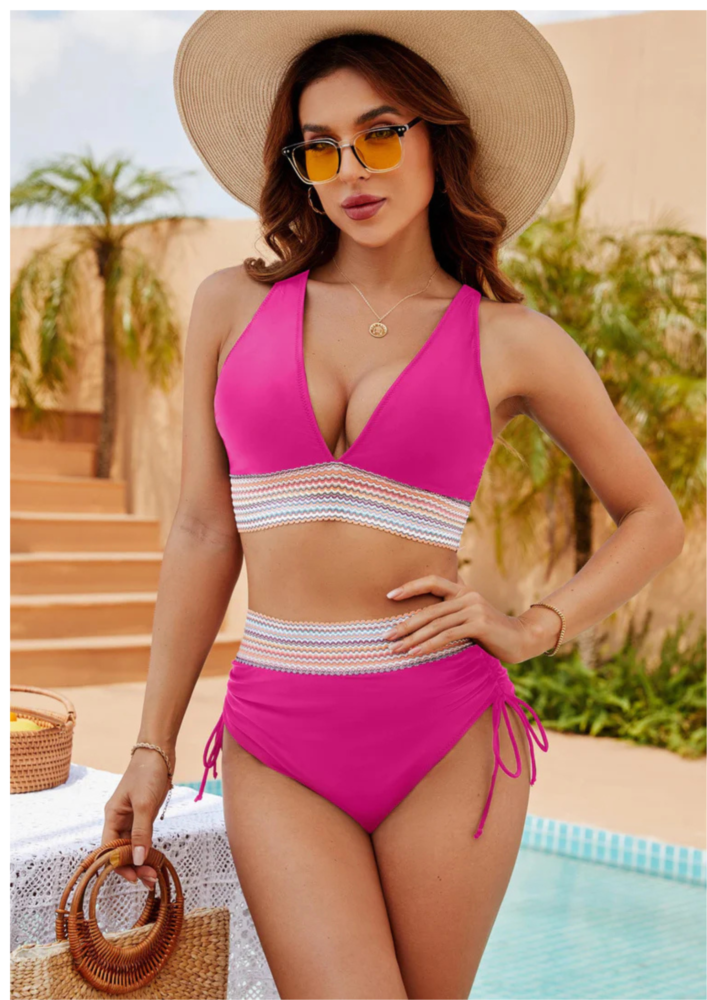 Vero – Bikini de Tiro Alto con Detalle Elástico
