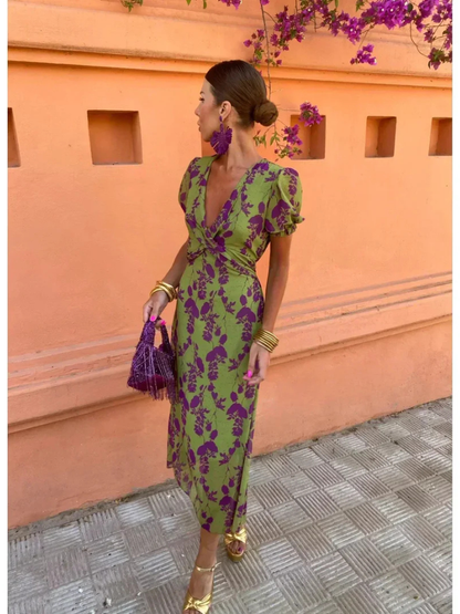 💜Valeria - Exquisito verde floral.