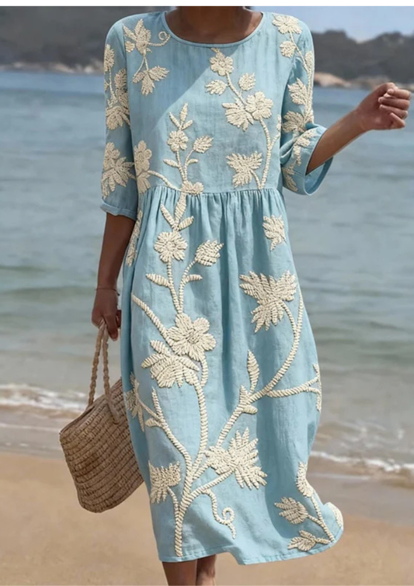 Zayra – Vestido Boho Bordado Floral