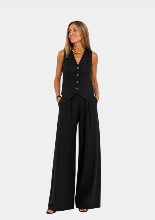 Isa – Conjunto de chaleco sin mangas y pantalón