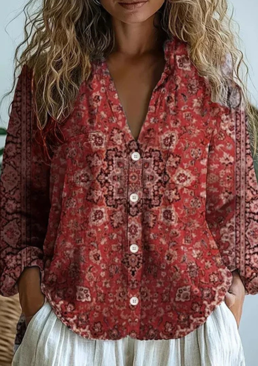 Nerea - Blusa estampada boho vintage