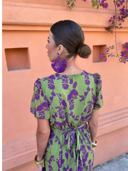 💜Valeria - Exquisito verde floral.