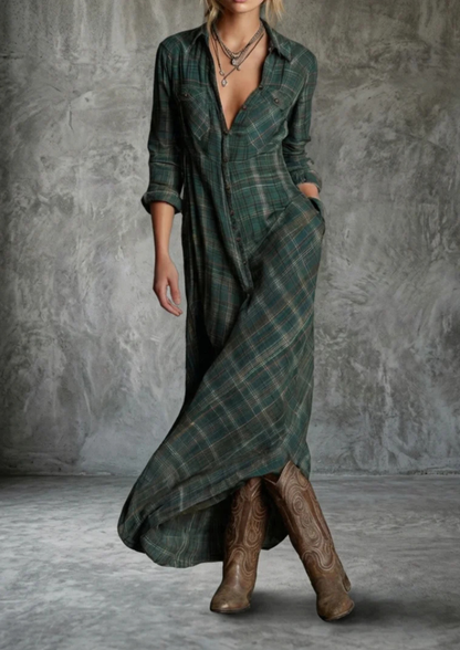 Vestido Sierra cuadros maxi