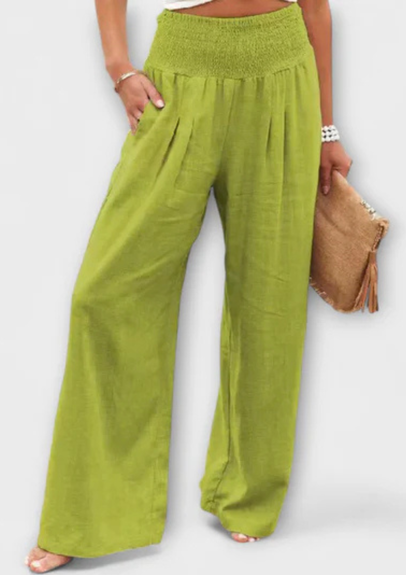 Camila - Pantalón palazzo cintura elástica