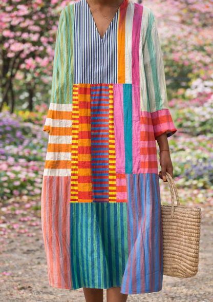 🌈 Vestido Arco Primavera Patchwork
