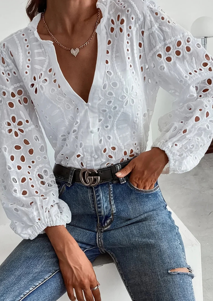 Martina - Blusa calada romántica