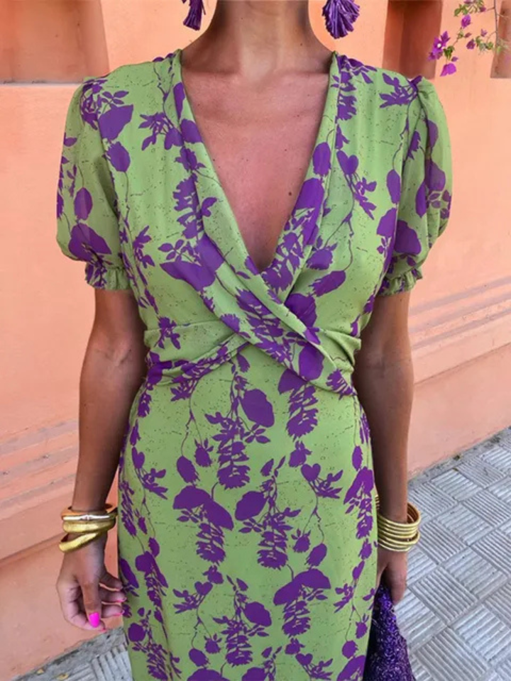💜Valeria - Exquisito verde floral.