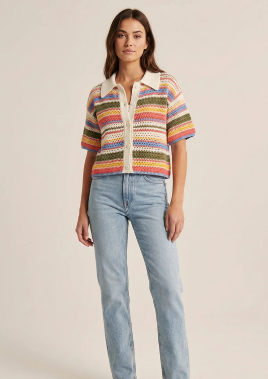 Martina – Camisa de Punto Crochet Multicolor
