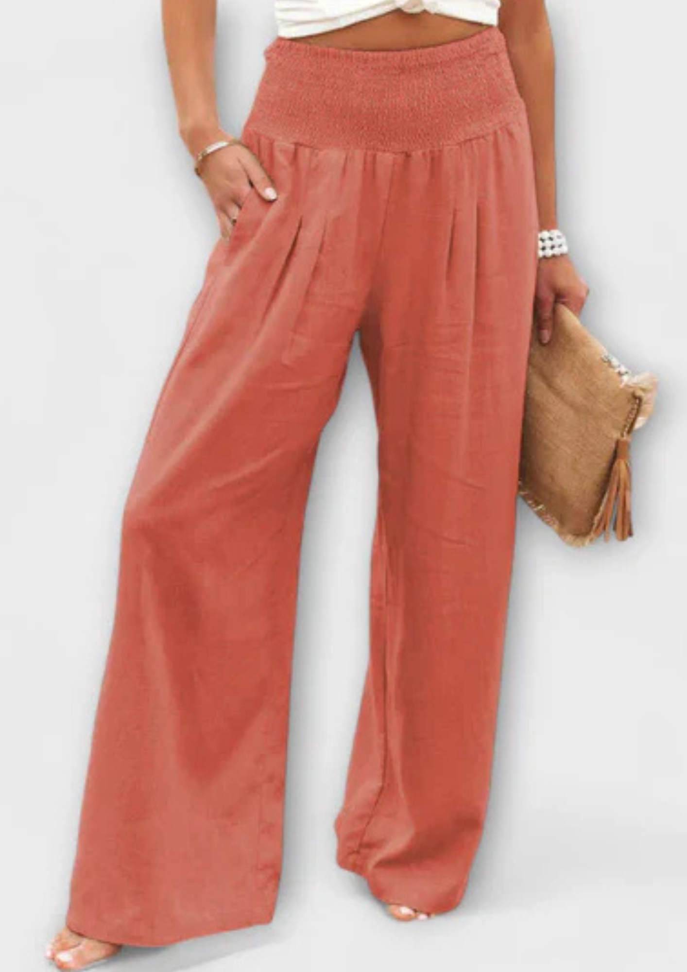 Camila - Pantalón palazzo cintura elástica