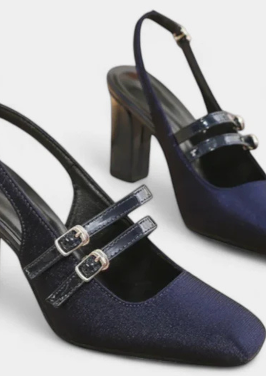 Elena – Zapatos de tacón con tiras dobles