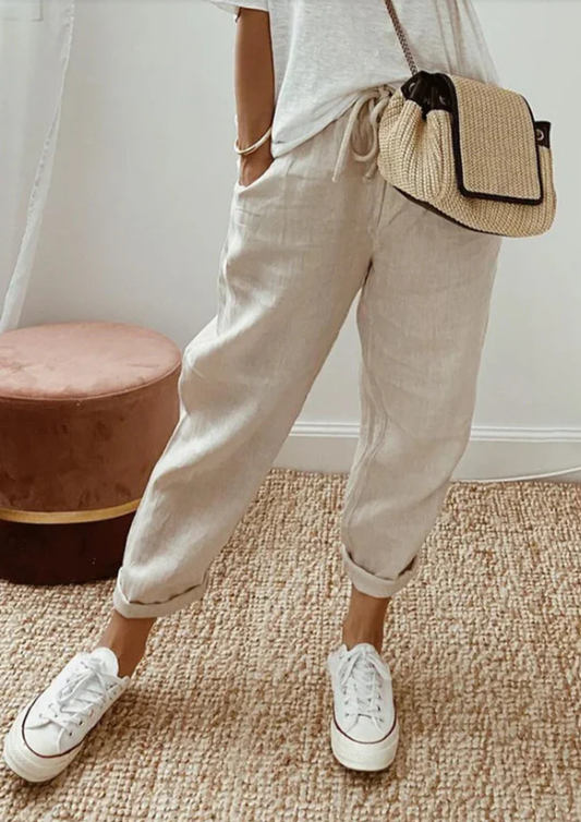 Nirel – Pantalón Boho de Lino Relax