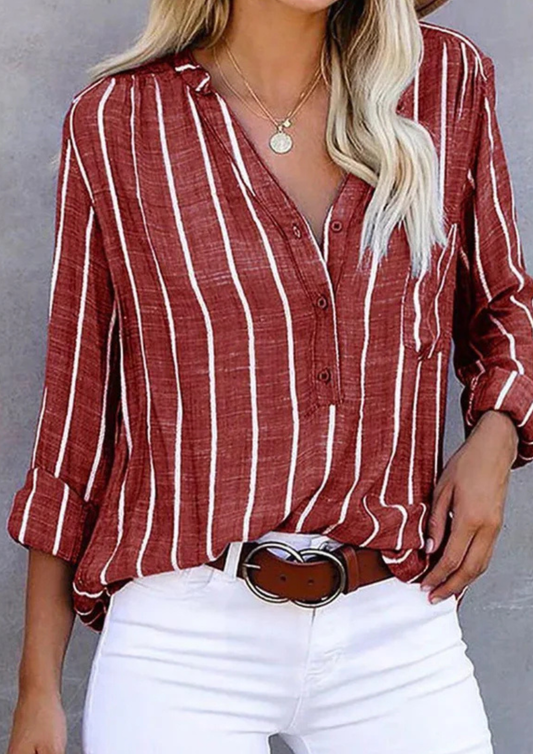 Claudia - Blusa de rayas casual elegante