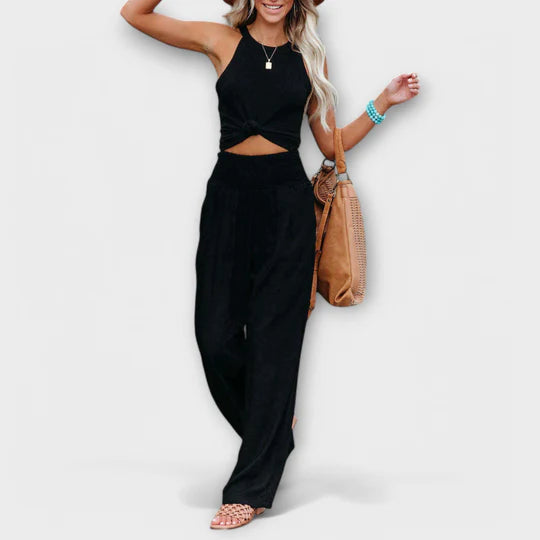 Camila - Pantalón palazzo cintura elástica